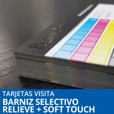 Tarjetas Barniz Selectivo con Relieve + Soft Touch