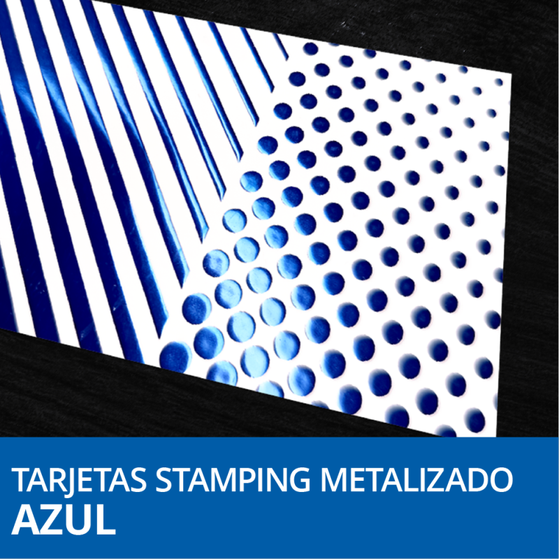 Tarjetas Stamping Azul