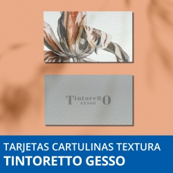 Imprimir targetes de visita elegants en cartolina Tintoretto Gesso amb textura de paper artístic.